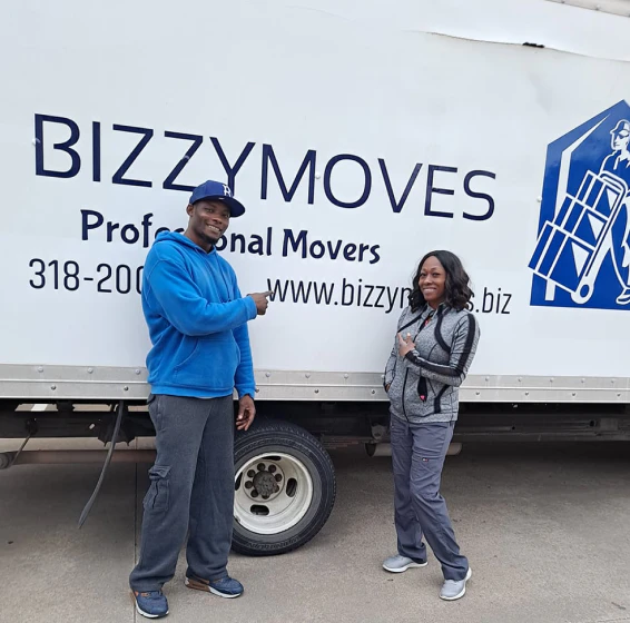bizzymoves worker and their service truck